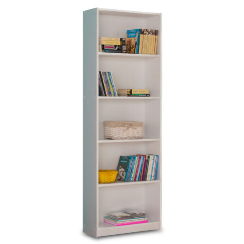 Βιβλιοθήκη Max pakoworld σε λευκό χρώμα 58x23x170εκ (x1)