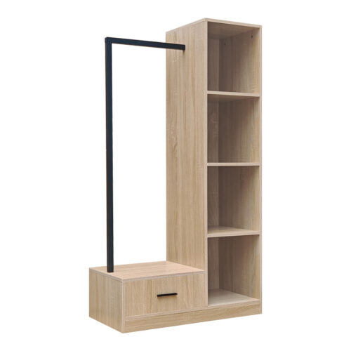 Έπιπλο εισόδου Erdeco pakoworld mdf σε φυσική απόχρωση 80x40x150εκ (x1)