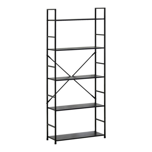 Βιβλιοθήκη Manlo pakoworld μαύρο μέταλλο 58.6x23.5x144εκ (x1)