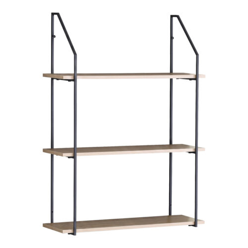 Ραφιέρα τοίχου Fema pakoworld oak με μαύρο μέταλλο 60x20x80εκ (x1)