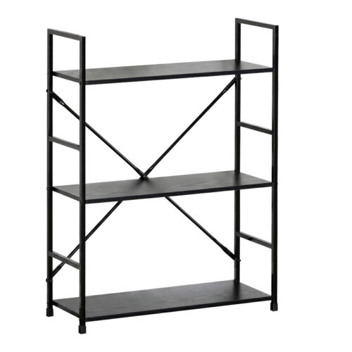 Βιβλιοθήκη-ραφιέρα Manlo pakoworld μαύρο μέταλλο 58.6x23.5x80εκ (x1)
