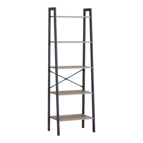 Βιβλιοθήκη Jebia pakoworld oak με μαύρο μέταλλο 56x37x172.2εκ (x1)