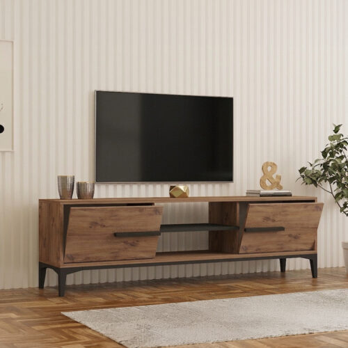 Έπιπλο τηλεόρασης Eslem pakoworld oak με ανθρακί 160x34,6x48,1εκ (x1)