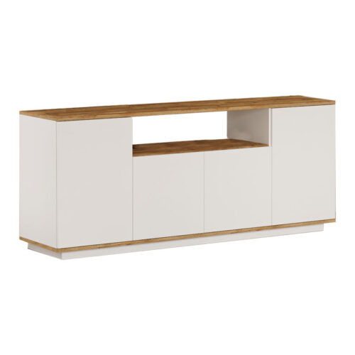Μπουφές Placefol pakoworld μελαμίνης λευκό-φυσικό 180x44.5x75εκ (x1)