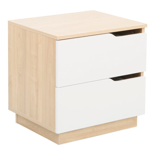 Κομοδίνο Verena pakoworld φυσικό με λευκό 48x40x48εκ (x1)