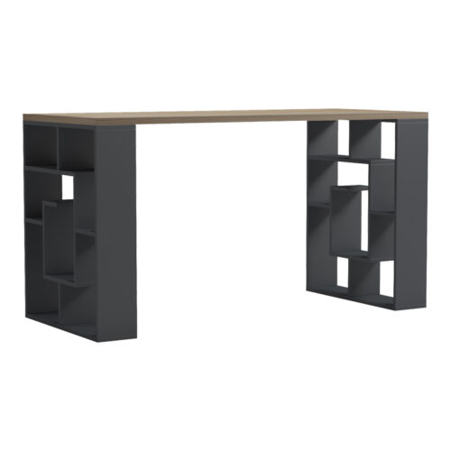 Γραφείο εργασίας Lovet pakoworld ανθρακί-sonoma 140x60x72εκ (x1)