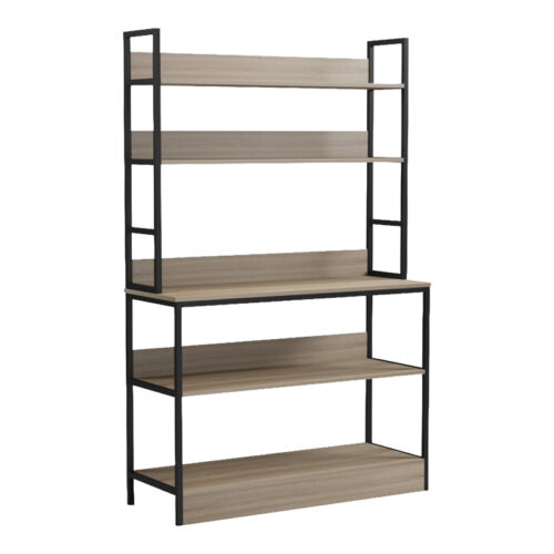 Επιδαπέδια ραφιέρα Oranis pakoworld sonoma-μαύρο 105x38x165εκ (x1)