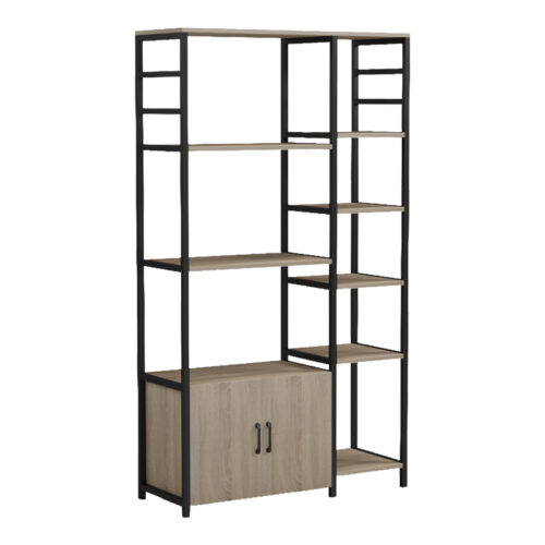 Επιδαπέδια ραφιέρα Ranea pakoworld sonoma-μαύρο 85x32x150εκ (x1)