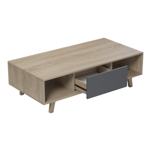 Τραπέζι σαλονιού Elonza pakoworld sonoma-ανθρακί 120x60x36εκ (x1)