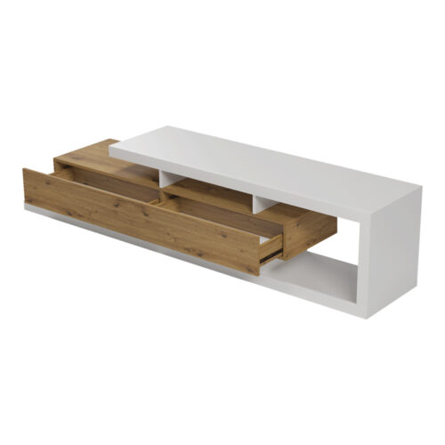 Έπιπλο τηλεόρασης Arbero pakoworld λευκό-oak 198x40x45εκ (x1)