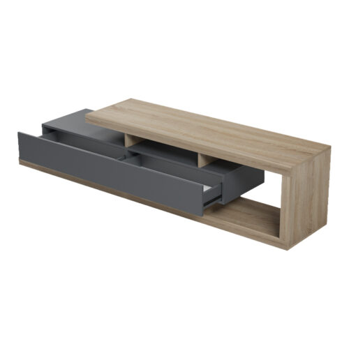 Έπιπλο τηλεόρασης Arbero pakoworld ανθρακί-sonoma 198x40x45εκ (x1)