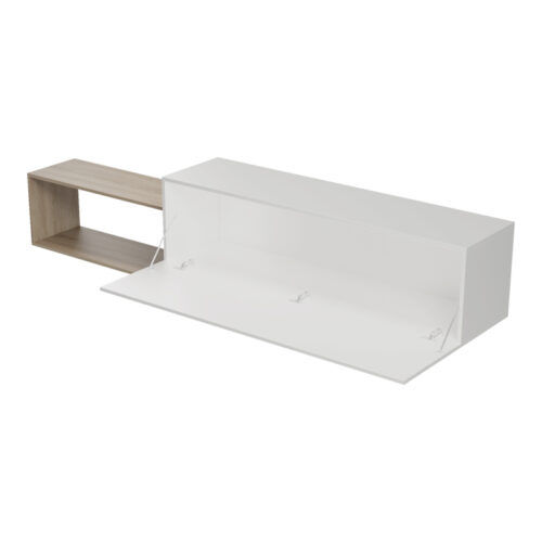 Έπιπλο τηλεόρασης επιτοίχιο Olande pakoworld sonoma-λευκό 210x35x48εκ (x1)