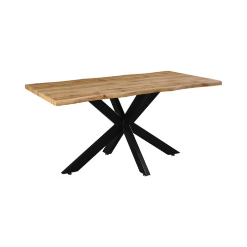 Tραπέζι Gilman pakoworld MDF sonoma-μαύρο 150x90x75εκ (x1)