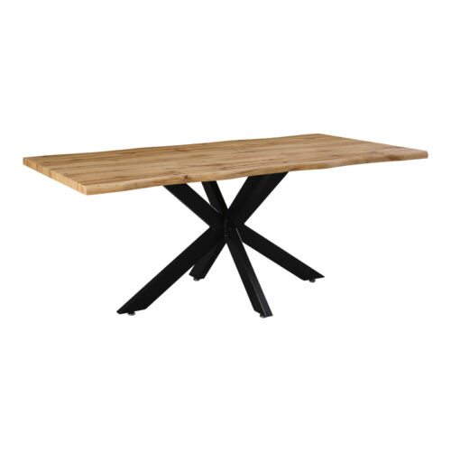 Tραπέζι Gilman pakoworld MDF sonoma-μαύρο 180x90x75εκ (x1)