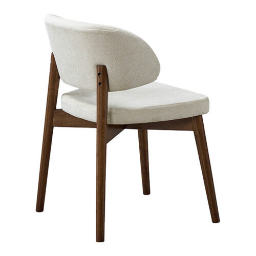 Καρέκλα Siena pakoworld rubberwood σε καρυδί-εκρού απόχρωση 48x50x81εκ (x2)