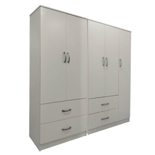 Ντουλάπα πεντάφυλλη Athos pakoworld λευκή 170x42x180εκ (x1)