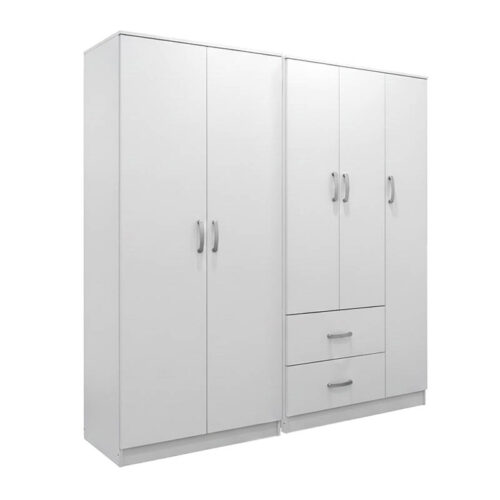 Ντουλάπα πεντάφυλλη Athos I pakoworld λευκή 170x42x180εκ (x1)
