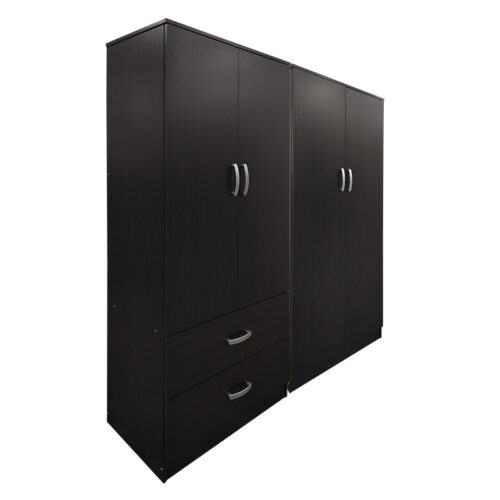 Ντουλάπα τετράφυλλη Athos pakoworld wenge 160x42x180εκ (x1)