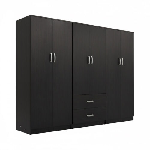 Ντουλάπα εξάφυλλη Athos Ι pakoworld wenge 240x42x180εκ (x1)