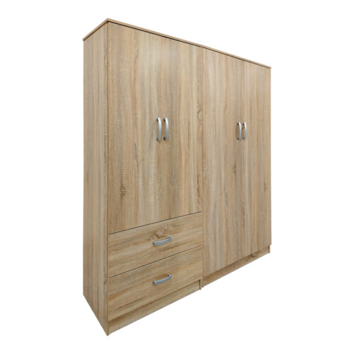 Ντουλάπα τετράφυλλη Athos pakoworld sonoma 160x42x180εκ (x1)