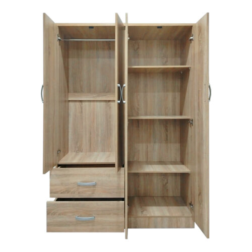 Ντουλάπα εξάφυλλη Athos Ι pakoworld sonoma 200.5x42x180εκ (x1)