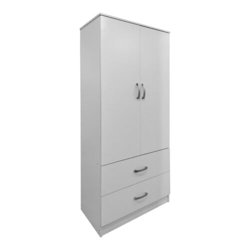 Ντουλάπα εξάφυλλη με πατάρι Athos I pakoworld λευκή 240x42x240εκ (x1)