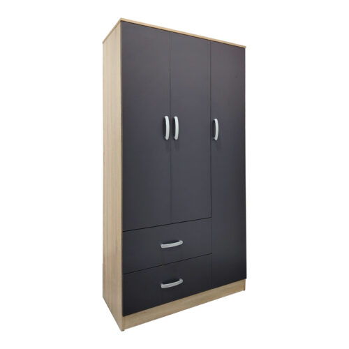 Ντουλάπα πεντάφυλλη Athos I pakoworld sonoma-ανθρακί 170x42x180εκ (x1)