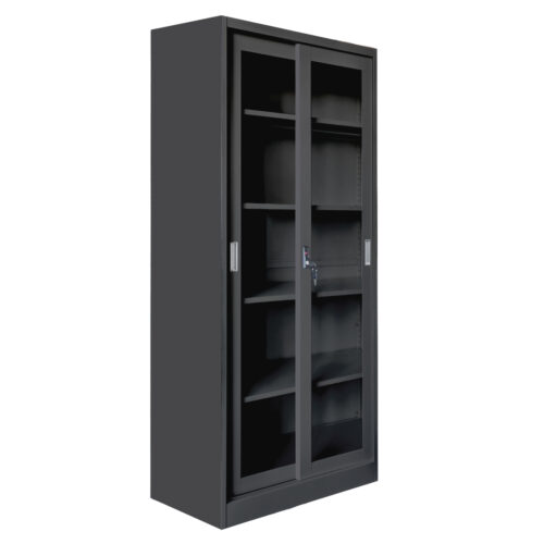 ΒΙΒΛΙΟΘΗΚΗ ΜΕ ΣΥΡΟΜΕΝΕΣ ΠΟΡΤΕΣ SIDER HM6632.01 ΜΕΤΑΛΛΙΚΗ ΜΑΥΡΗ 90x40x185Υεκ (x1)