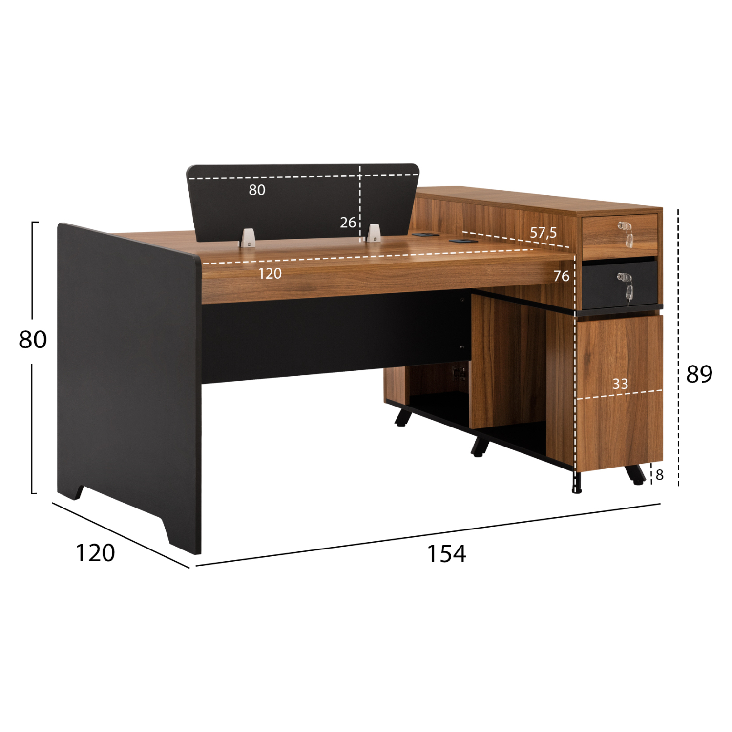 ΕΠΑΓΓΕΛΜΑΤΙΚΟΣ ΣΤΑΘΜΟΣ ΕΡΓΑΣΙΑΣ 2 ΑΤΟΜΩΝ SUPREME HM2374 154X120X89Υ εκ. (x1) - Image 2