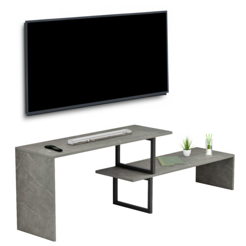 ΕΠΙΠΛΟ ΤΗΛΕΟΡΑΣΗΣ ΕΠΕΚΤ. BRIGGITE HM8892.11 ΜΕΛΑΜΙΝΗ GREY STONE TEXTURE 160x30x45Υεκ. (x1)