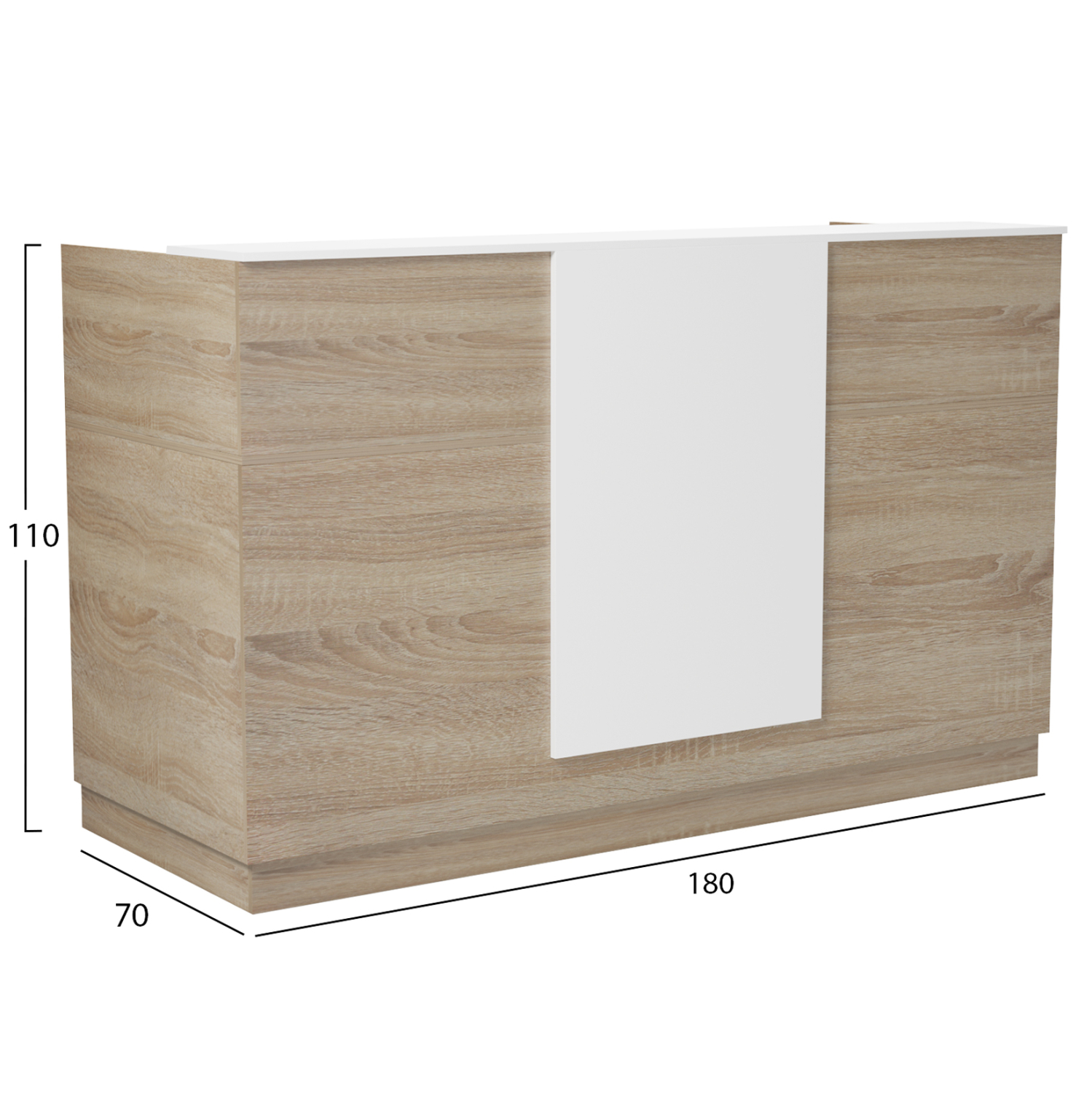 ΓΡΑΦΕΙΟ ΥΠΟΔΟΧΗΣ (RECEPTION) KRONIC HM2156.01 ΜΕΛΑΜΙΝΗ SONAMA/ΛΕΥΚΟ 180x70x110Υεκ. (x1) - Image 2