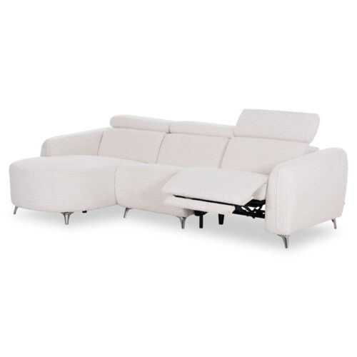 ΚΑΝΑΠΕΣ ΑΡΙΣΤΕΡΗ ΓΩΝΙΑ 3Θ ΜΕ RECLINE VALENTE HM3317.02L ΜΠΕΖ ΥΦΑΣΜΑ 275x160x104Yεκ (x1)