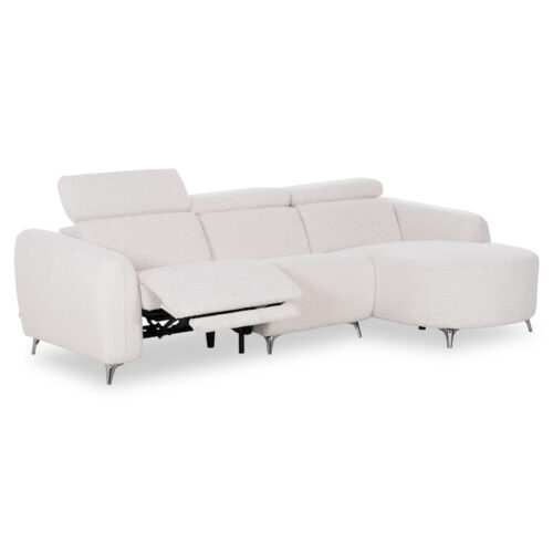 ΚΑΝΑΠΕΣ ΔΕΞΙΑ ΓΩΝΙΑ 3Θ ΜΕ RECLINE VALENTE HM3317.02R ΜΠΕΖ ΥΦΑΣΜΑ 275x160x104Yεκ (x1)