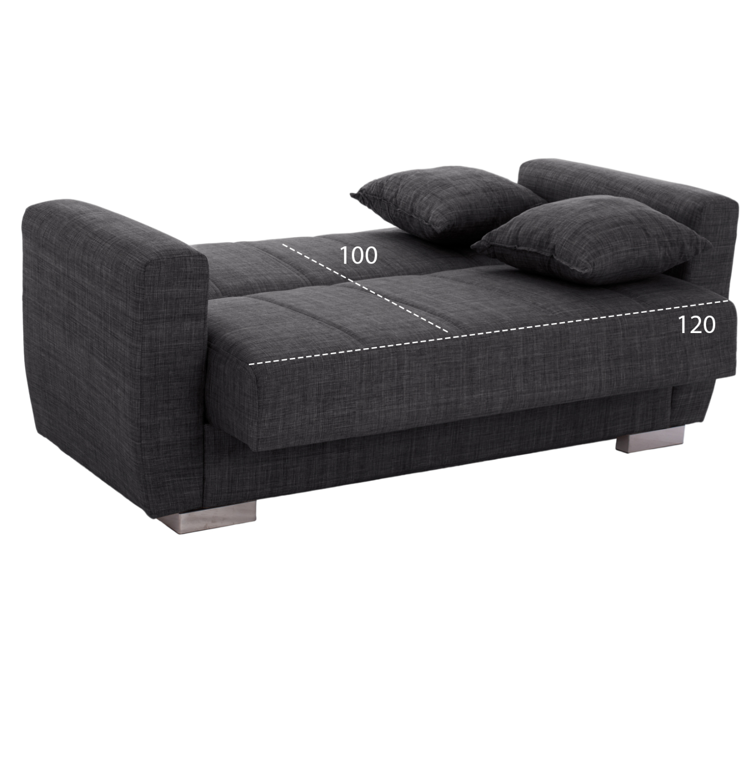 ΚΑΝΑΠΕΣ ΚΡΕΒΑΤΙ POLYA ΔΙΘΕΣΙΟΣ ΓΚΡΙ HM3241.03 153x87x77Υεκ. (x1) - Image 3