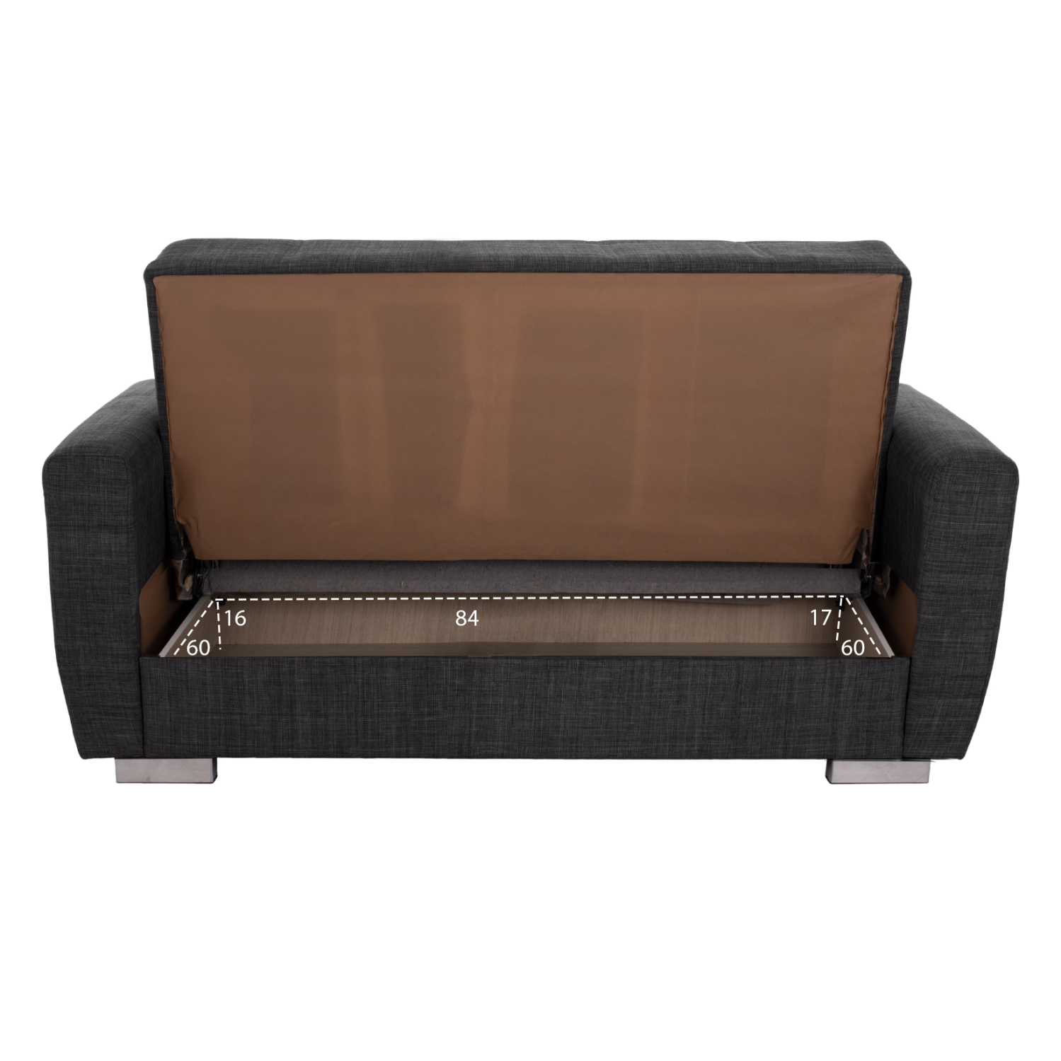 ΚΑΝΑΠΕΣ ΚΡΕΒΑΤΙ POLYA ΔΙΘΕΣΙΟΣ ΓΚΡΙ HM3241.03 153x87x77Υεκ. (x1) - Image 5