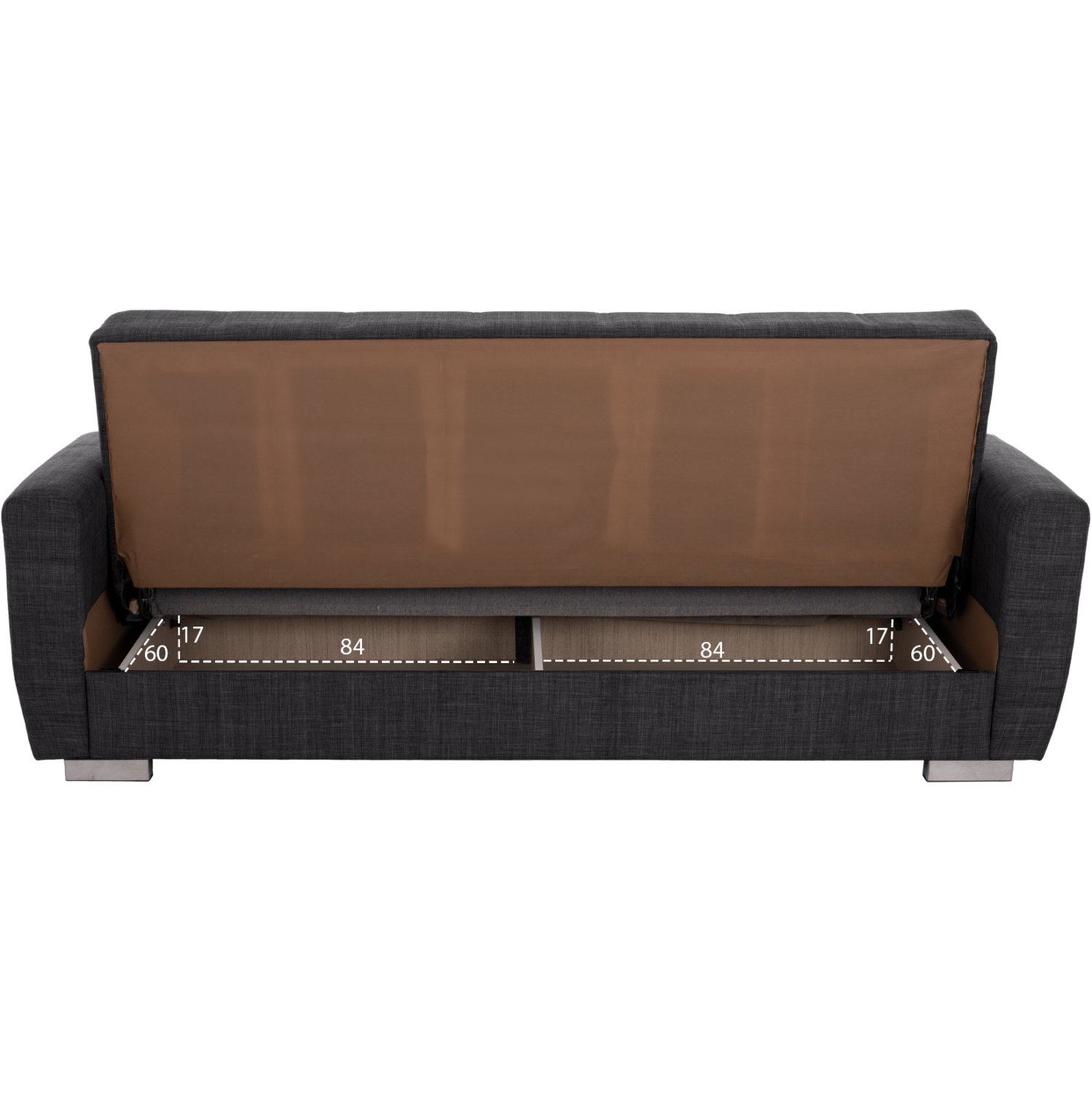 ΚΑΝΑΠΕΣ ΚΡΕΒΑΤΙ POLYA ΤΡΙΘΕΣΙΟΣ HM3240.03 ΓΚΡΙ 215x85x76Υ εκ. (x1) - Image 5