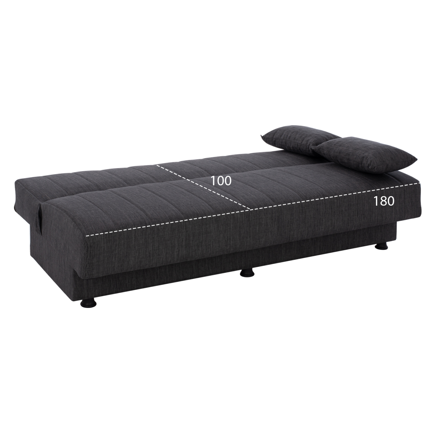 ΚΑΝΑΠΕΣ ΚΡΕΒΑΤΙ ΤΡΙΘΕΣΙΟΣ ΓΚΡΙ HM3239.03 180x72x77 εκ. (x1) - Image 3
