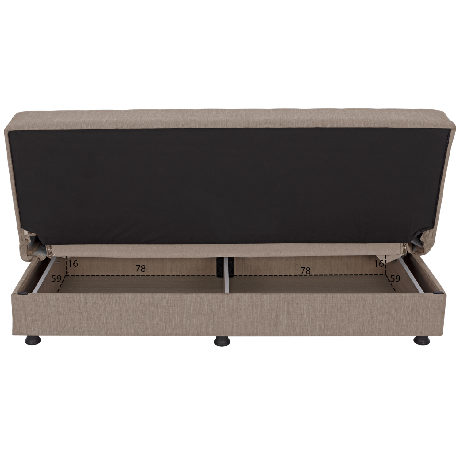ΚΑΝΑΠΕΣ ΚΡΕΒΑΤΙ ANDRI ΤΡΙΘΕΣΙΟΣ ΜΠΕΖ HM3239.04 180x83x74Υ εκ. (x1) - Image 5