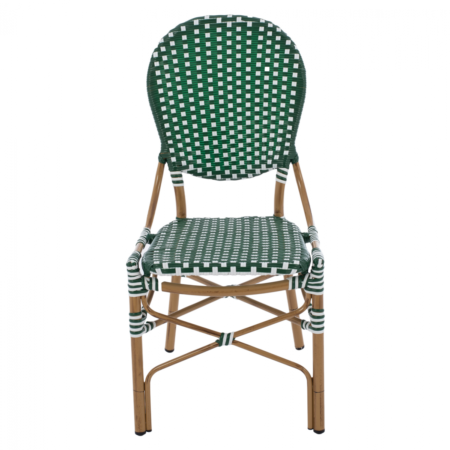 ΚΑΡΕΚΛΑ ΑΛΟΥΜΙΝΙΟΥ BAMBOO LOOK ΜΕ WICKER ΠΡΑΣΙΝΟ ΛΕΥΚΟ HM5792.01 47x55x98 εκ. (x1) - Image 3