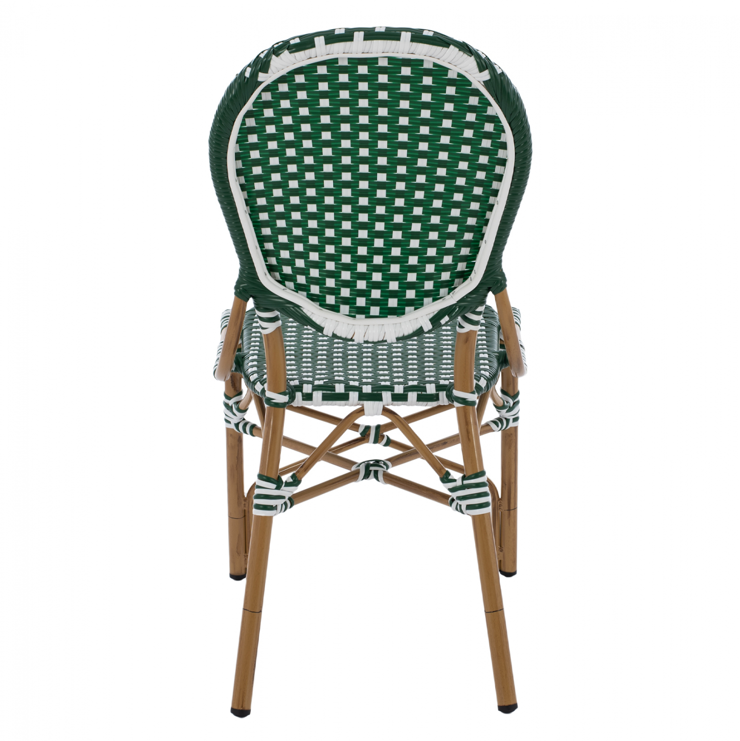 ΚΑΡΕΚΛΑ ΑΛΟΥΜΙΝΙΟΥ BAMBOO LOOK ΜΕ WICKER ΠΡΑΣΙΝΟ ΛΕΥΚΟ HM5792.01 47x55x98 εκ. (x1) - Image 6