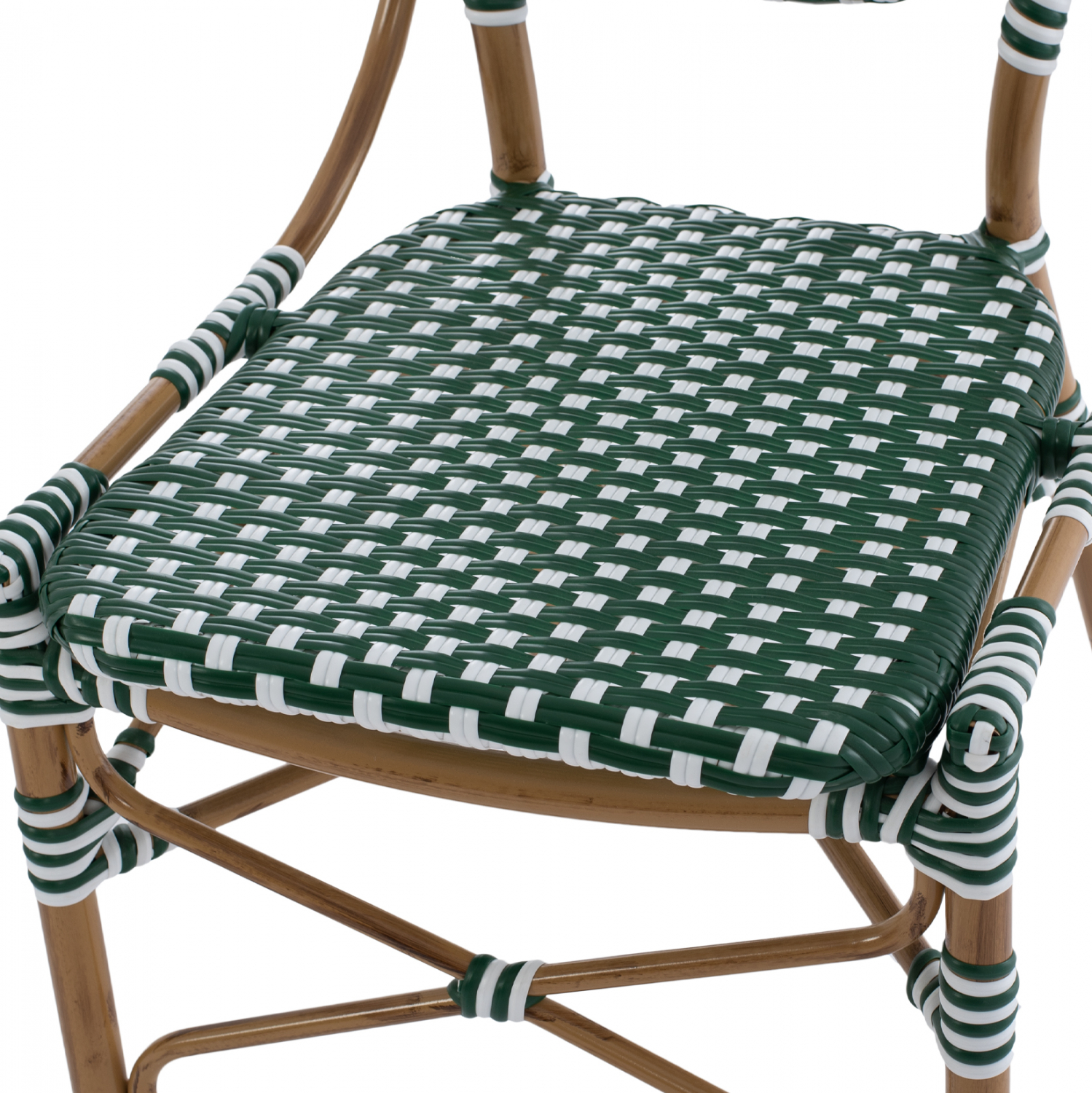ΚΑΡΕΚΛΑ ΑΛΟΥΜΙΝΙΟΥ BAMBOO LOOK ΜΕ WICKER ΠΡΑΣΙΝΟ ΛΕΥΚΟ HM5792.01 47x55x98 εκ. (x1) - Image 9