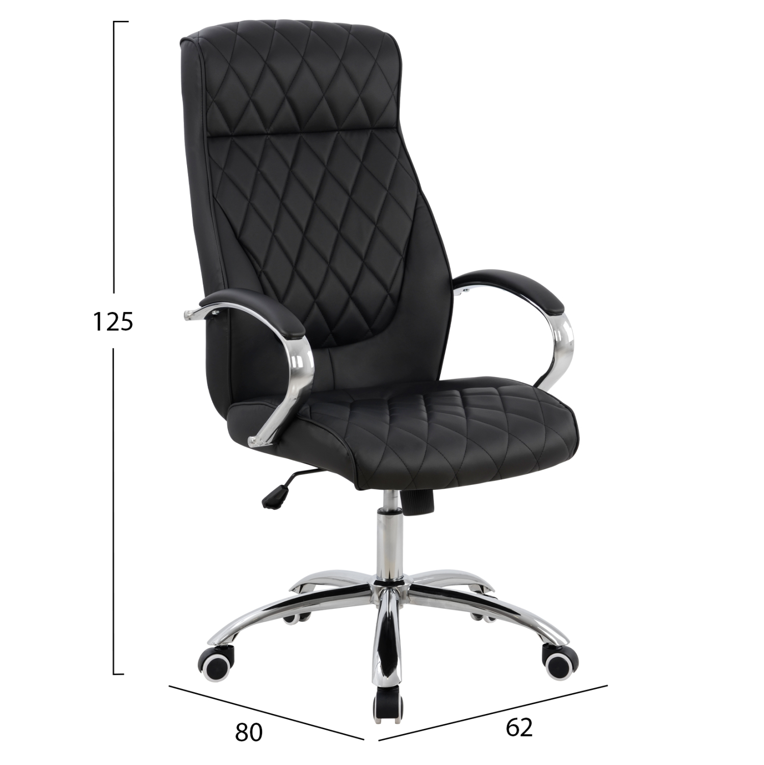 ΚΑΡΕΚΛΑ ΓΡΑΦΕΙΟΥ SHALY HM1098.01 PU ΣΕ ΜΑΥΡΟ 62x80x125Υεκ (x1) - Image 3