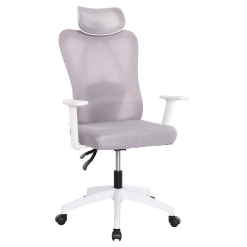 ΚΑΡΕΚΛΑ ΓΡΑΦΕΙΟΥ MEXER HM1195.02 ΓΚΡΙ MESH-PP ΒΑΣΗ-ΣΚΕΛΕΤΟΣ ΛΕΥΚΟΣ 68x70x136Υεκ. (x1)