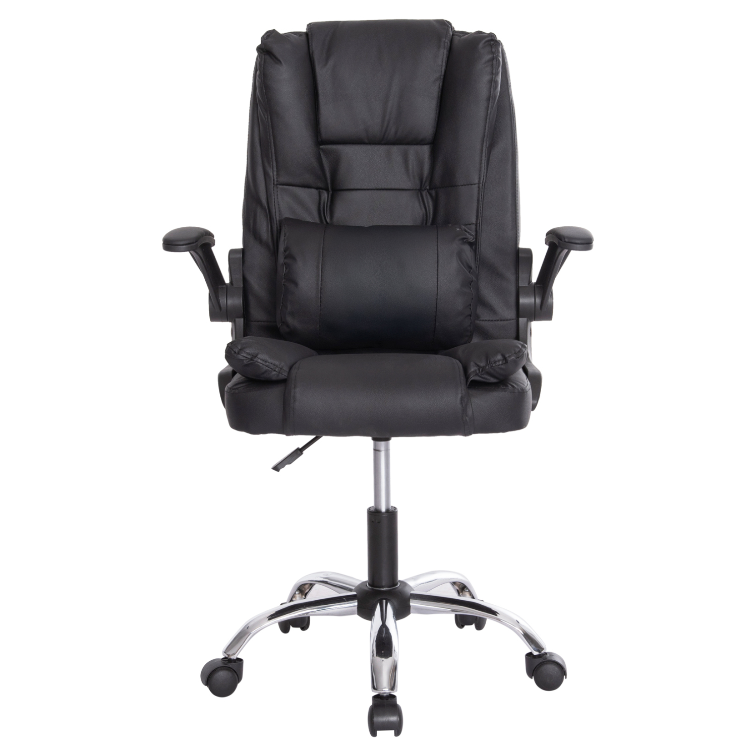 ΚΑΡΕΚΛΑ ΓΡΑΦΕΙΟΥ CANAN HM1201 ΜΑΥΡO PVC-ΒΑΣΗ ΧΡΩΜΙΟΥ 66x61x105Υεκ. (x1) - Image 3