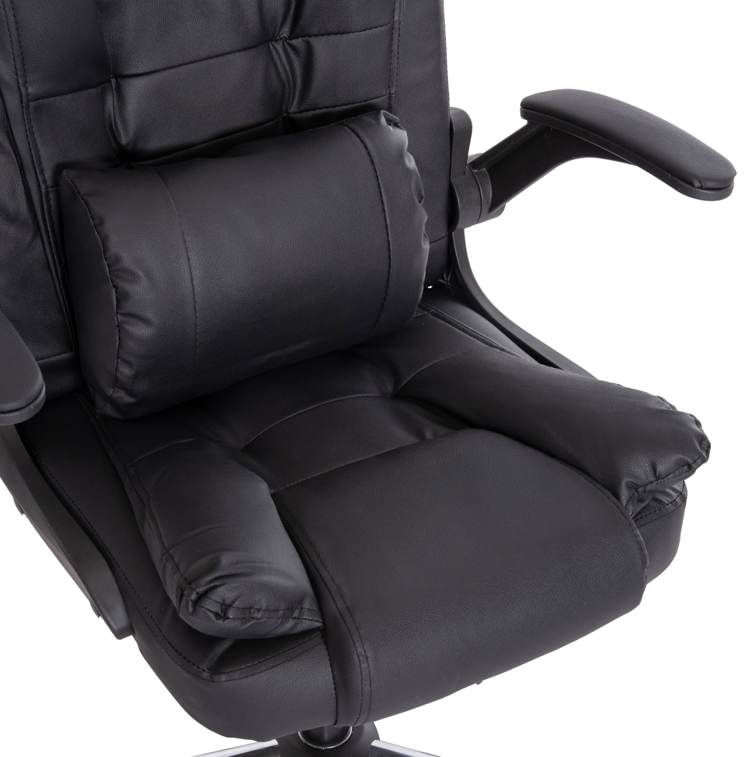 ΚΑΡΕΚΛΑ ΓΡΑΦΕΙΟΥ CANAN HM1201 ΜΑΥΡO PVC-ΒΑΣΗ ΧΡΩΜΙΟΥ 66x61x105Υεκ. (x1) - Image 7