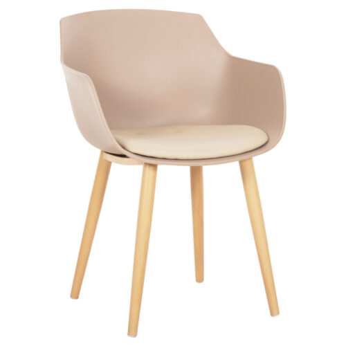 ΚΑΡΕΚΛΑ ΤΡΑΠΕΖΑΡΙΑΣ LUCIE HM8242.11 CAPUCCINO PP-ΜΕΤΑΛ. ΠΟΔΙΑ ΟΨΗ ΞΥΛΟΥ 56x55,5x80Υεκ (x1)