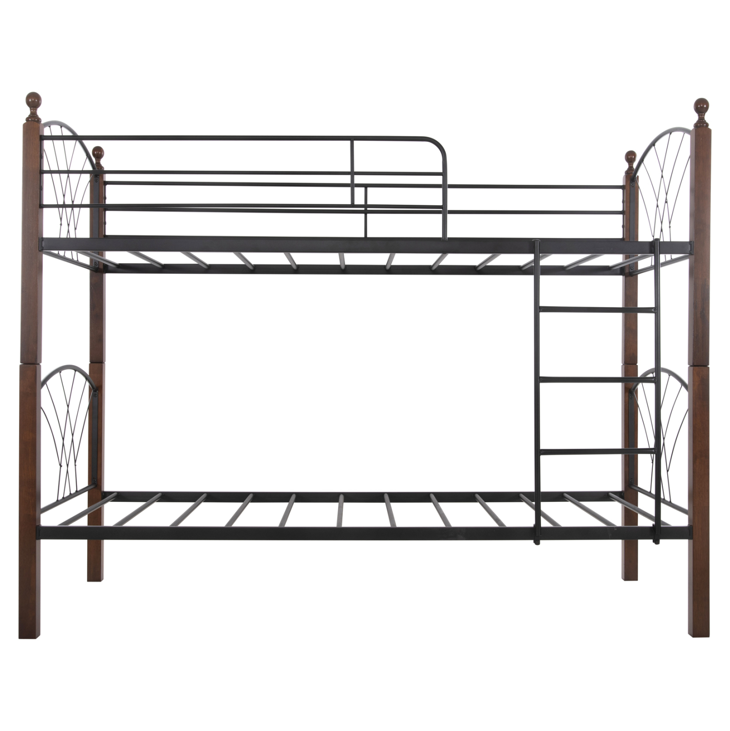 ΚΟΥΚΕΤΑ ΚΡΕΒΑΤΙ STOREY HM687 ΜΑΥΡΟ ΜΕΤΑΛΛΟ-ΚΑΡΥΔΙ RUBBERWOOD-ΓΙΑ ΣΤΡΩΜΑ 190x90εκ (x1) - Image 3