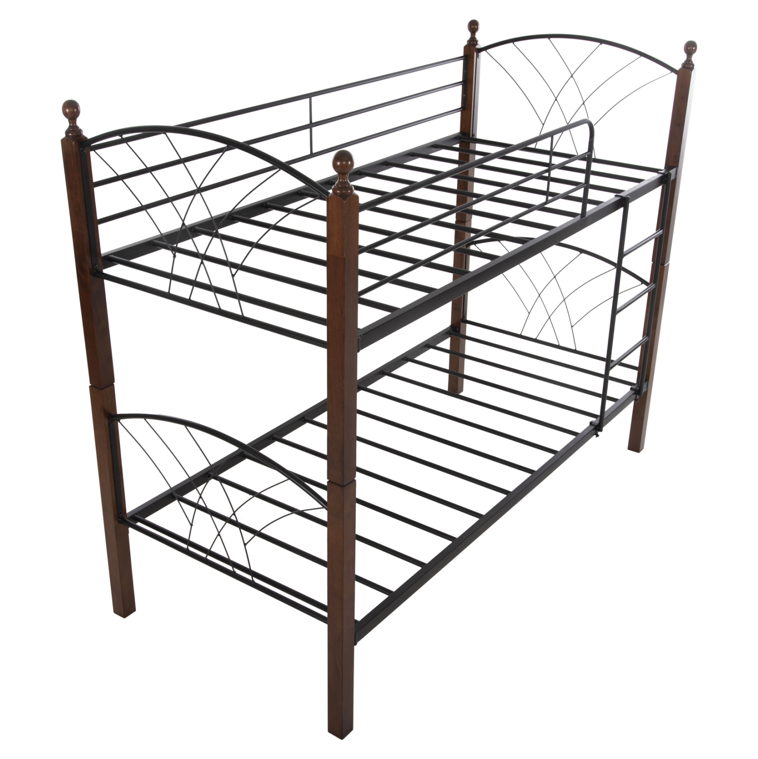ΚΟΥΚΕΤΑ ΚΡΕΒΑΤΙ STOREY HM687 ΜΑΥΡΟ ΜΕΤΑΛΛΟ-ΚΑΡΥΔΙ RUBBERWOOD-ΓΙΑ ΣΤΡΩΜΑ 190x90εκ (x1) - Image 4