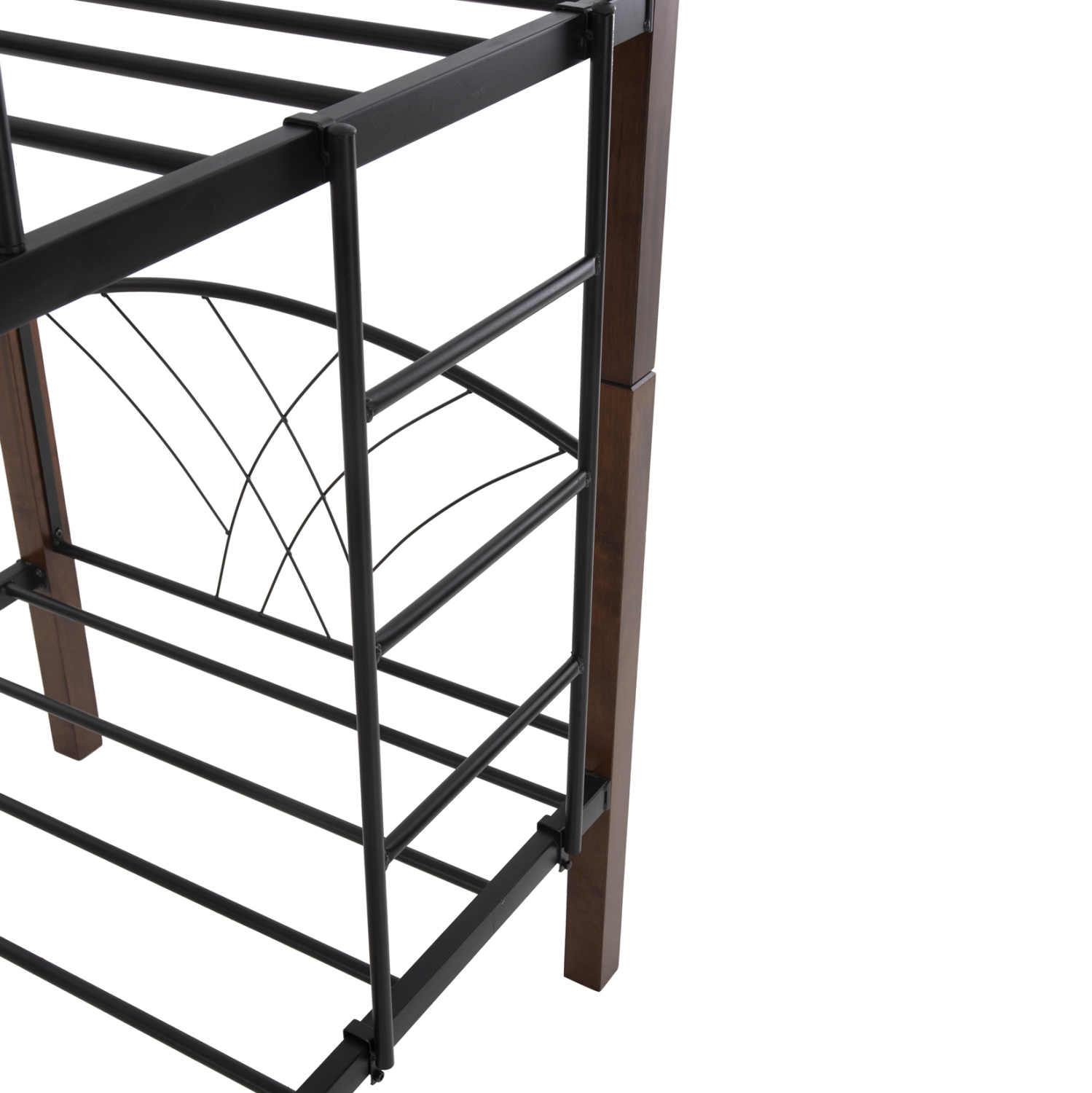 ΚΟΥΚΕΤΑ ΚΡΕΒΑΤΙ STOREY HM687 ΜΑΥΡΟ ΜΕΤΑΛΛΟ-ΚΑΡΥΔΙ RUBBERWOOD-ΓΙΑ ΣΤΡΩΜΑ 190x90εκ (x1) - Image 6