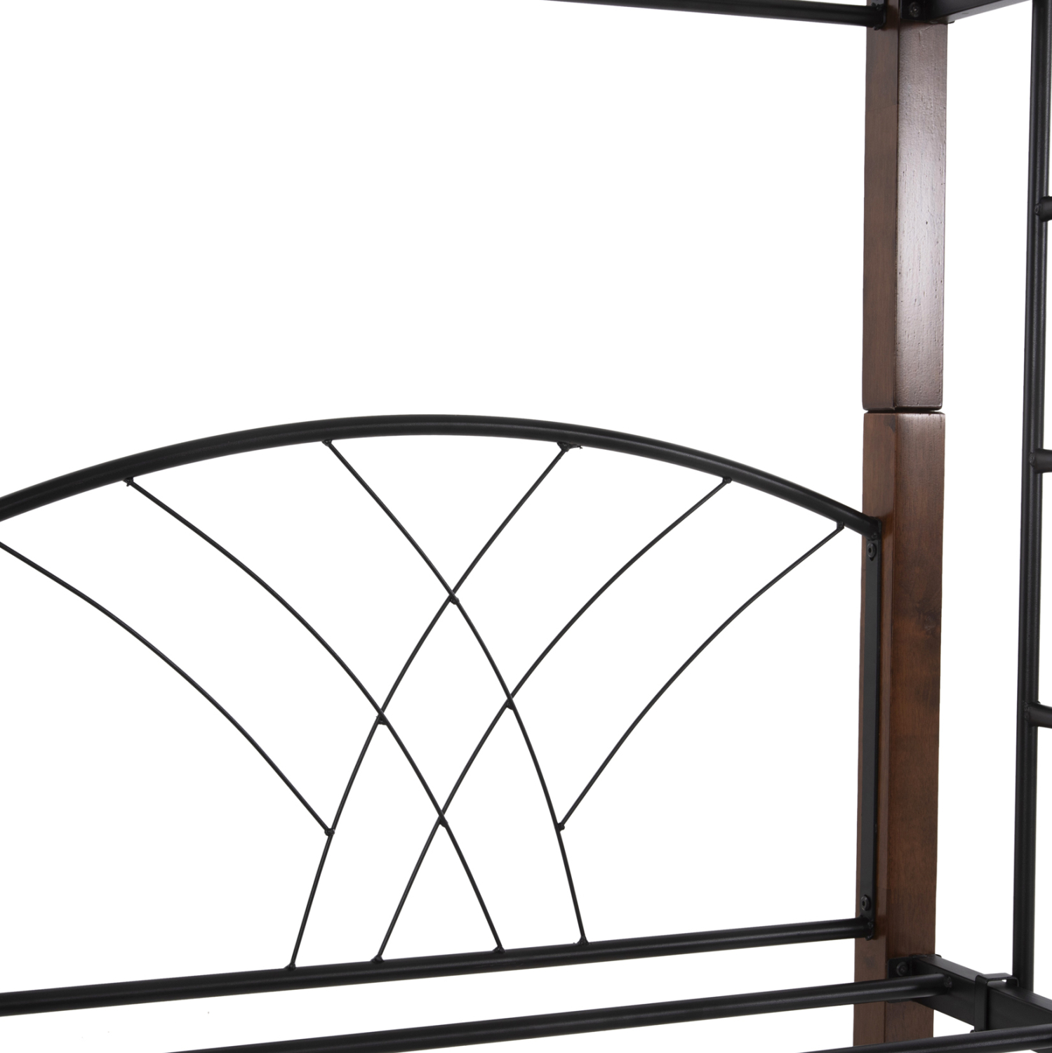 ΚΟΥΚΕΤΑ ΚΡΕΒΑΤΙ STOREY HM687 ΜΑΥΡΟ ΜΕΤΑΛΛΟ-ΚΑΡΥΔΙ RUBBERWOOD-ΓΙΑ ΣΤΡΩΜΑ 190x90εκ (x1) - Image 7